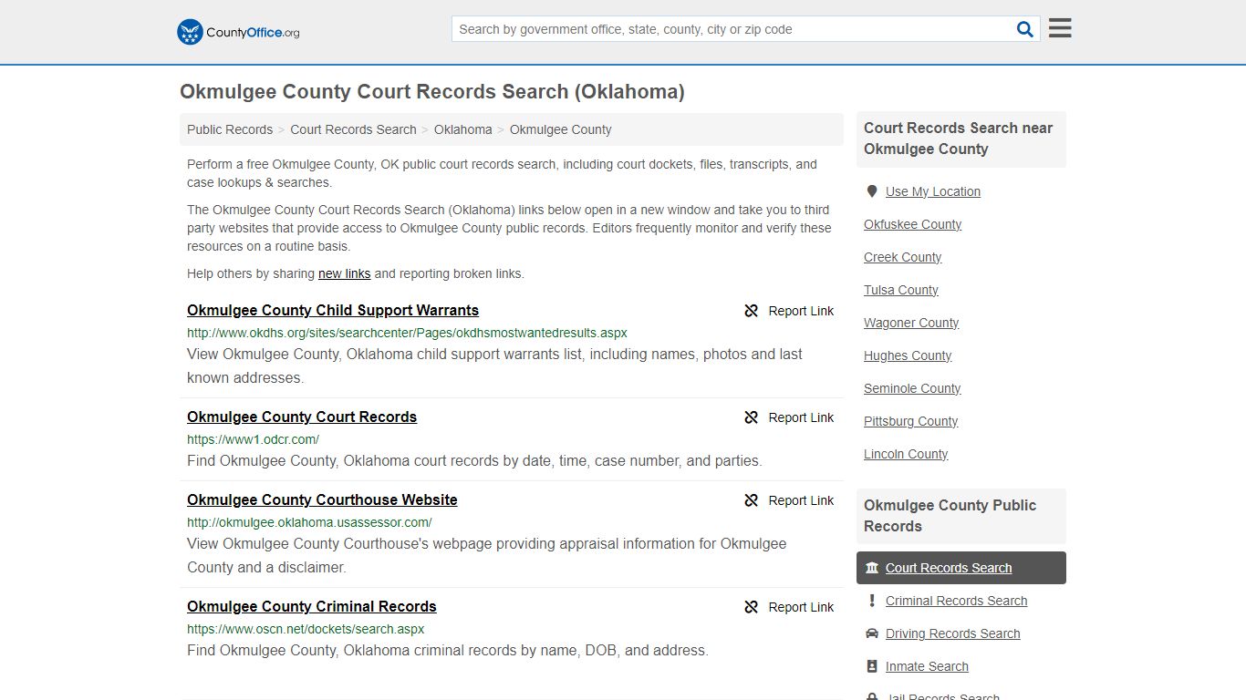 Okmulgee County Court Records Search (Oklahoma) - County Office