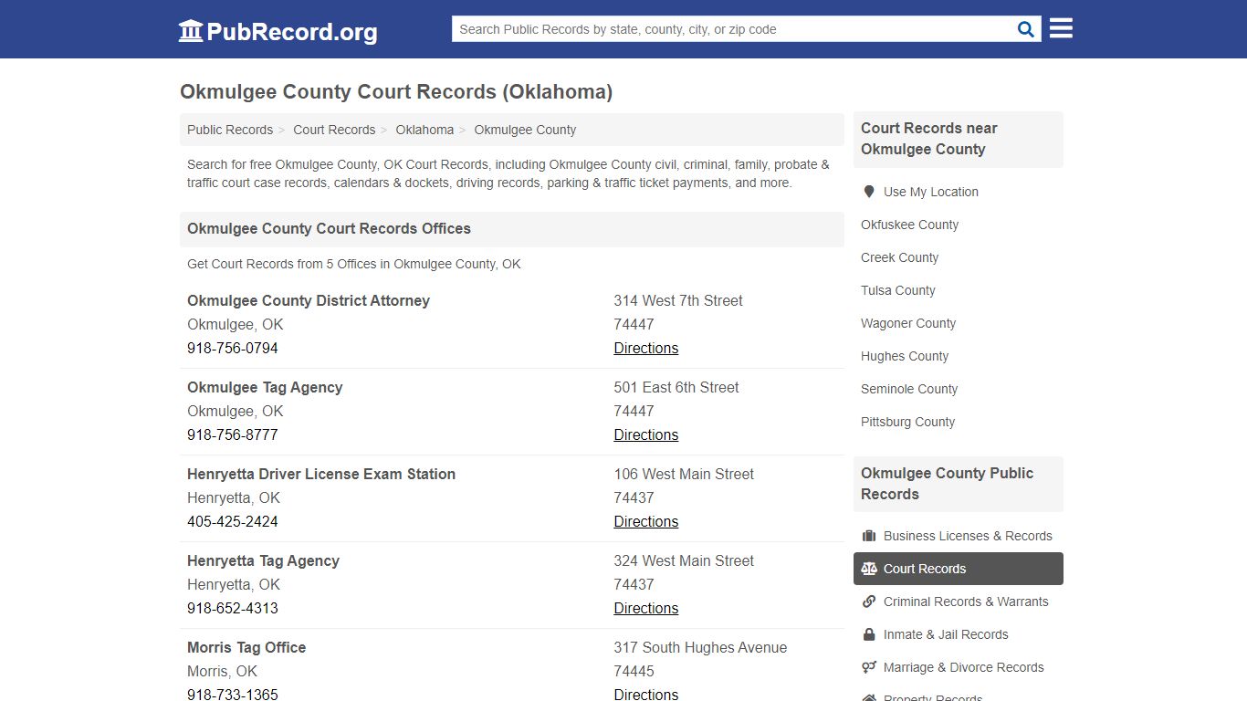 Free Okmulgee County Court Records (Oklahoma Court Records)