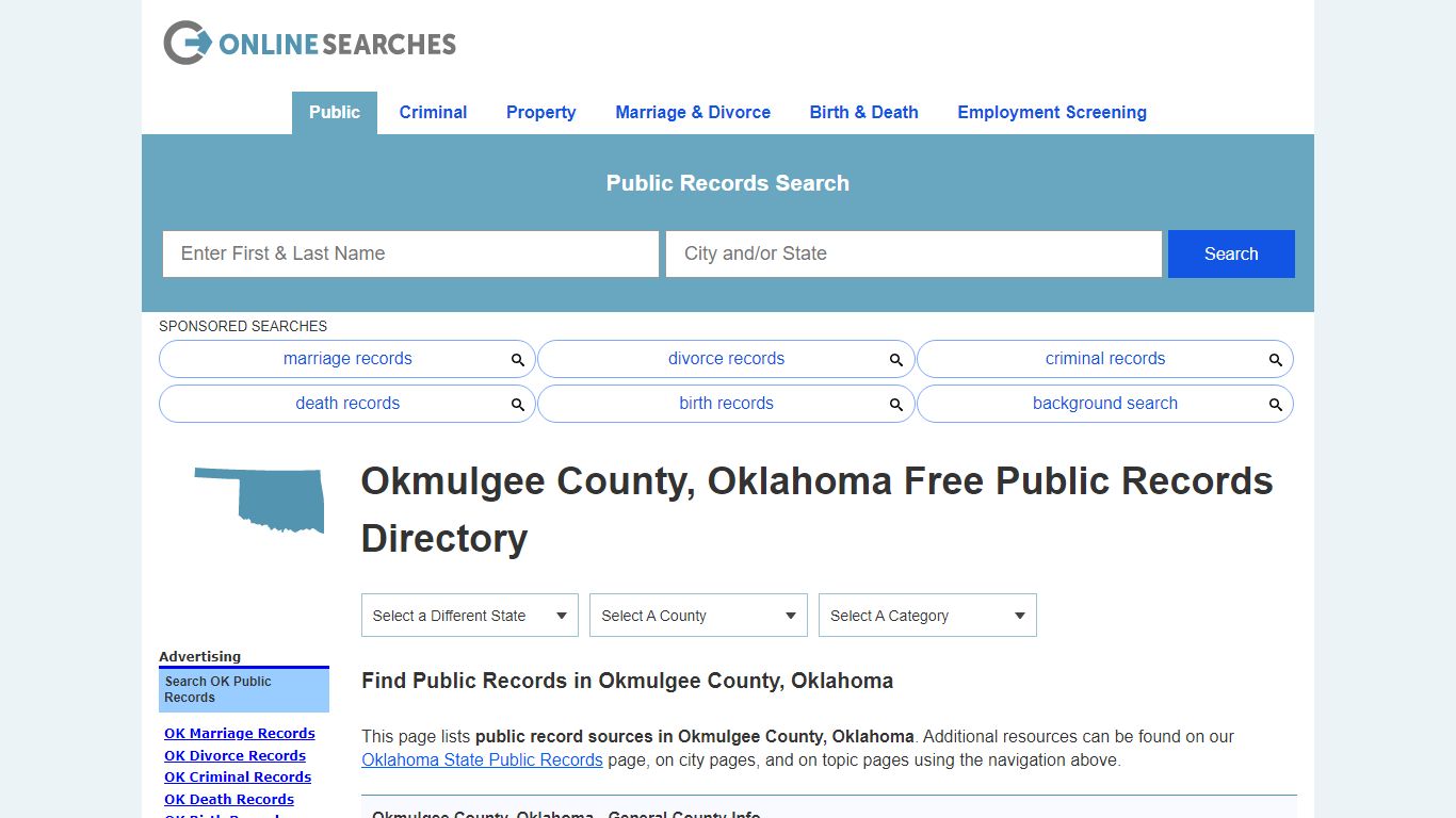 Okmulgee County, Oklahoma Free Public Records Directory